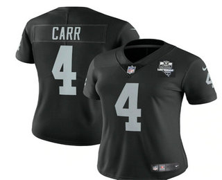 Women's Las Vegas Raiders Black #4 Derek Carr 2020 Inaugural Season Vapor Untouchable Limited Stitched Jersey