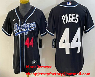 Women's Los Angeles Dodgers #44 Andy Pages Black Fashion Baseball Jersey