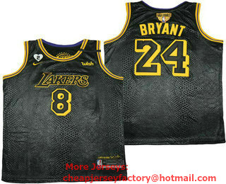 Women's Los Angeles Lakers #8 #24 Kobe Bryant Black NEW 2021 Nike City Edition Wish and Heart Stitched Jersey
