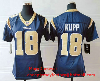 Women's Los Angeles Rams #18 Cooper Kupp Navy Blue 2017 Vapor Untouchable Stitched NFL Nike Limited Jersey