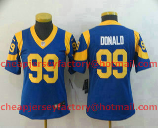 Women's Los Angeles Rams #99 Aaron Donald Royal Blue 2017 Vapor Untouchable Stitched NFL Nike Limited Jersey