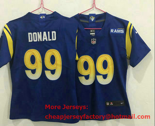 Women's Los Angeles Rams #99 Aaron Donald Royal Blue 2020 NEW Vapor Untouchable Stitched NFL Nike Limited Jersey
