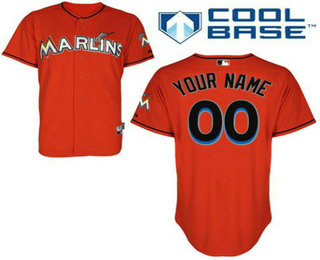 Women's Miami Marlins Orange Customized Jersey