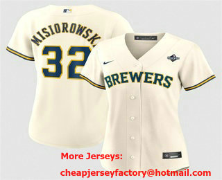 Women's Milwaukee Brewers #32 Jacob Misiorowski Cream 2026 World Series Limited Stitched Jersey