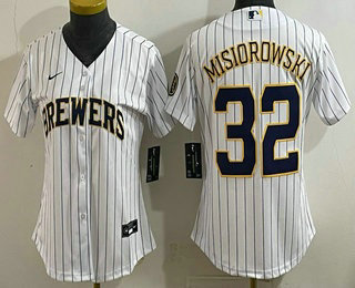 Women's Milwaukee Brewers #32 Jacob Misiorowski White Cool Base Stitched Jersey