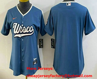 Women's Milwaukee Brewers Blank Blue 2026 City Connect Stadium Jersey