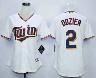 Women's Minnesota Twins #2 Brian Dozier White Home Cool Base Baseball Jersey