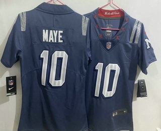 Women's New England Patriots #10 Drake Maye Limited Blue Rivalries Vapor Stitched Jersey