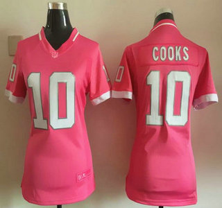 Women's New Orleans Saints #10 Brandin Cooks Pink Bubble Gum 2015 NFL Jersey