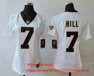 Women's New Orleans Saints #7 Taysom Hill White 2017 Vapor Untouchable Stitched NFL Nike Limited Jersey