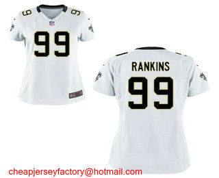 Women's New Orleans Saints #99 Sheldon Rankins White Road NFL Nike Game Jersey