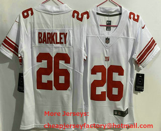 Women's New York Giants #26 Saquon Barkley White 2017 Vapor Untouchable Stitched NFL Nike Limited Jersey