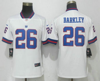Women's New York Giants #26 Saquon Barkley White Color Rush Stitched NFL Nike Limited Jersey
