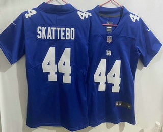 Women's New York Giants #44 Cam Skattebo Limited Blue Vapor Jersey
