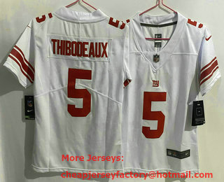 Women's New York Giants #5 Kayvon Thibodeaux White 2021 Vapor Untouchable Stitched NFL Nike Limited Jersey