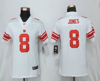 Women's New York Giants #8 Daniel Jones White 2019 Vapor Untouchable Stitched NFL Nike Limited Jersey