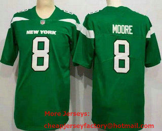 Women's New York Jets #8 Elijah Moore Green 2021 Vapor Untouchable Stitched NFL Nike Limited Jersey