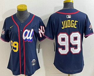 Women's New York Yankees #99 Aaron Judge Navy 2025 All Star Limited Jersey