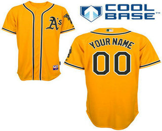 Women's Oakland Athletics Customized Yellow Jersey