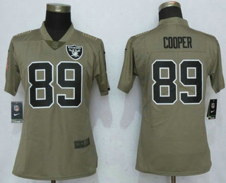 Women's Oakland Raiders #89 Amari Cooper Olive 2017 Salute To Service Stitched NFL Nike Limited Jersey
