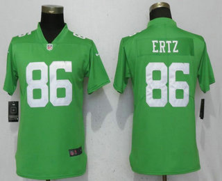 Women's Philadelphia Eagles #86 Zach Ertz Light Green 2017 Vapor Untouchable Stitched NFL Nike Limited Jersey