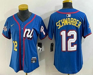 Women's Philadelphia Phillies #12 Kyle Schwarber Blue 2025 All Star Limited Jersey