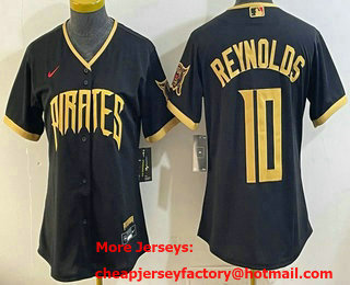 Women's Pittsburgh Pirates #10 Bryan Reynolds Black 2026 City Connect Stadium Jersey
