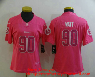 Women's Pittsburgh Steelers #90 T. J. Watt Pink 2019 Vapor Untouchable Stitched NFL Nike Limited Jersey
