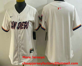 Women's San Diego Padres Blank Cream 2026 City Connect Stadium Jersey