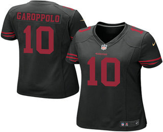 Women's San Francisco 49ers #10 Jimmy Garoppolo Black Alternate Stitched NFL Nike Game Jersey