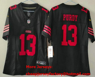 Women's San Francisco 49ers #13 Brock Purdy Limited Black FUSE Vapor Jersey
