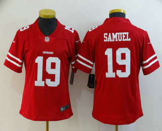 Women's San Francisco 49ers #19 Deebo Samuel Red 2017 Vapor Untouchable Stitched NFL Nike Limited Jersey