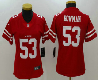 Women's San Francisco 49ers #53 NaVorro Bowman Red 2017 Vapor Untouchable Stitched NFL Nike Limited Jersey