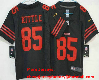 Women's San Francisco 49ers #85 George Kittle Limited Black Vapor Jersey