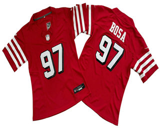 Women's San Francisco 49ers #97 Nick Bosa Red 2023 FUSE Color Rush Vapor Limited Jersey