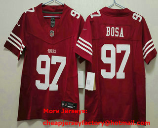 Women's San Francisco 49ers #97 Nick Bosa Red Limited FUSE Vapor Jersey
