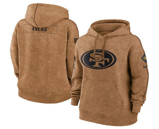 Women's San Francisco 49ers 2023 Brown Salute to Service Pullover Hoodie