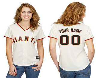 Women's San Francisco Giants Customized White Jersey