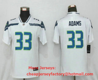Women's Seattle Seahawks #33 Jamal Adams White 2020 Vapor Untouchable Stitched NFL Nike Limited Jersey