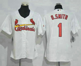 Women's St. Louis Cardinals #1 Ozzie Smith White Home Stitched MLB Jersey