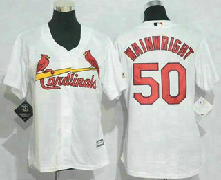 Women's St. Louis Cardinals #50 Adam Wainwright White Cool Base Baseball Jersey