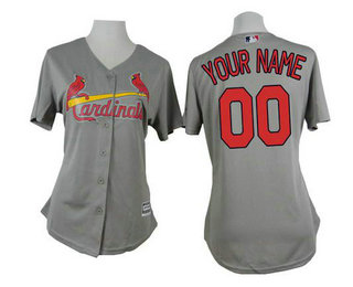 Women's St. Louis Cardinals Customized Gray Jersey