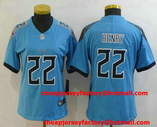 Women's Tennessee Titans #22 Derrick Henry Nike Light Blue New 2018 Vapor Untouchable Limited Jersey