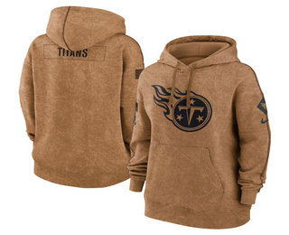 Women's Tennessee Titans 2023 Brown Salute to Service Pullover Hoodie
