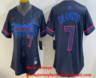 Women's Toronto Blue Jays #7 Kazuma Okamoto Black City Limited Jersey