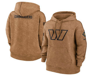 Women's Washington Commanders 2023 Brown Salute to Service Pullover Hoodie