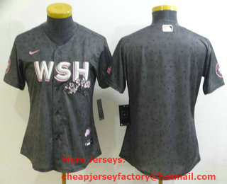 Women's Washington Nationals Blank 2022 Gray City Connect Cherry Blossom Cool Base Stitched Jersey