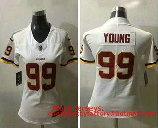 Women's Washington Redskins #99 Chase Young White 2020 NEW Vapor Untouchable Stitched NFL Nike Limited Jersey