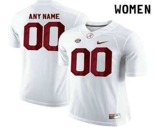 Women Alabama Crimson Tide Customize College Football Limited Jersey - White