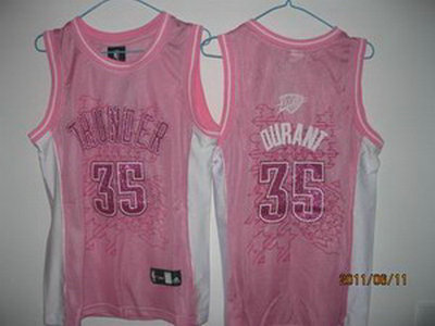 Women Oklahoma City Thunder 35 Kevin Durant pink jerseys